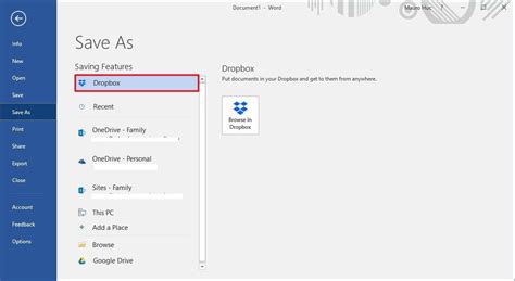 add dropbox as a save as location in microsoft office|How to add cloud storage services as save locations .